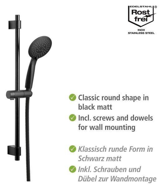 Set doccia nero in acciaio inox 66 cm Young - Wenko