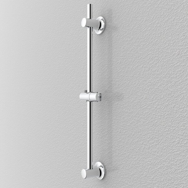 Asta per doccia senza foratura color argento lucido in acciaio inox con supporto scorrevole 70 cm – Wenko