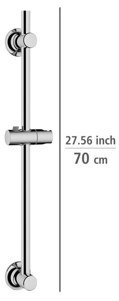 Asta per doccia senza foratura color argento lucido in acciaio inox con supporto scorrevole 70 cm – Wenko
