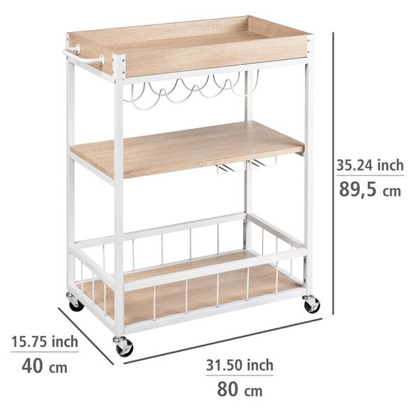 Tavolo da portata su ruote 40x80 cm Rustico - Wenko