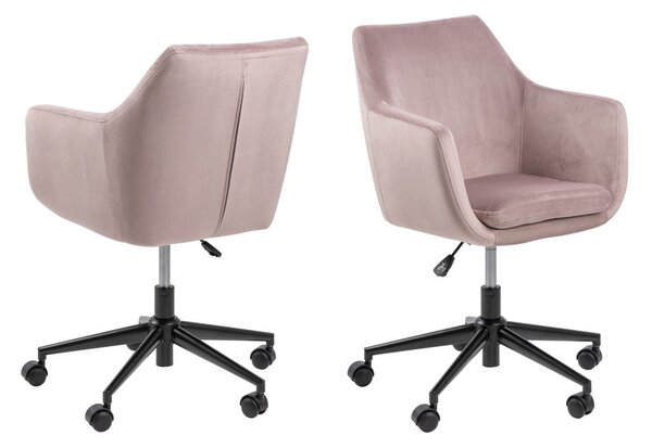 Sedia da ufficio rosa Nora - Actona