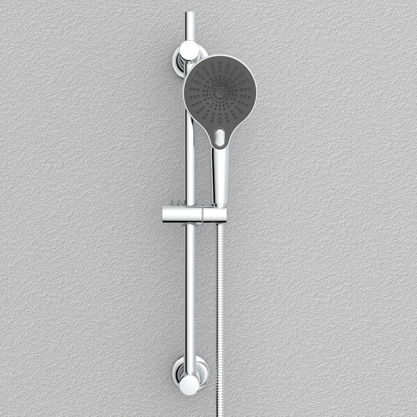 Asta per doccia senza foratura color argento lucido in acciaio inox con supporto scorrevole 70 cm – Wenko