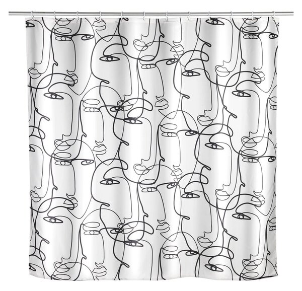 Tenda da doccia bianca e nera Faces - Wenko