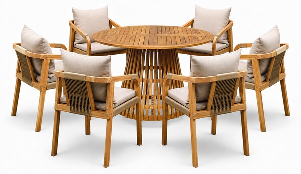 Garden Point mobili da giardino in legno di acacia Osaka per 6 persone