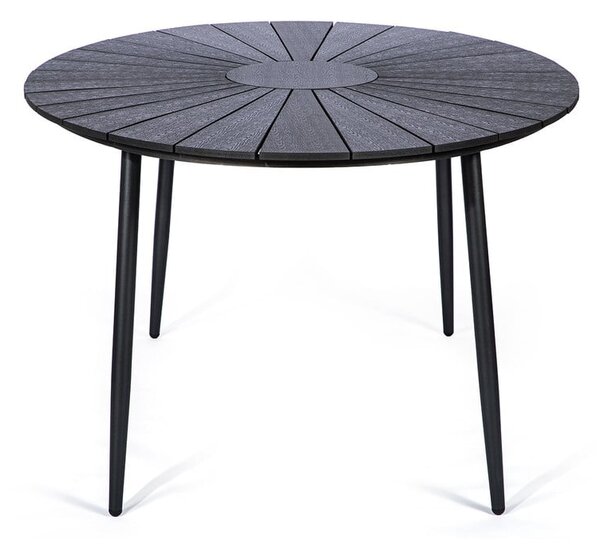Tavolo da giardino nero con piano in legno d'arte, 190 x 115 cm Marienlist - Bonami Selection