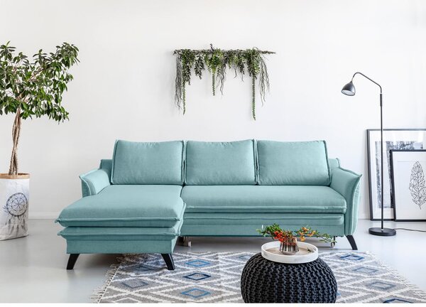 Angolo del divano letto azzurro, angolo sinistro Charming Charlie - Miuform