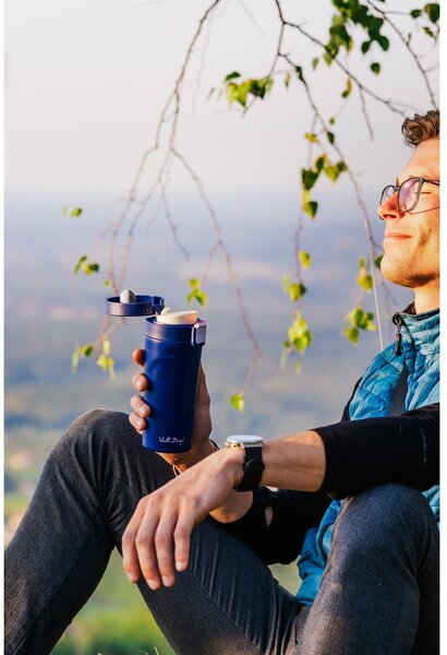 Termos da viaggio blu scuro, 400 ml Fuori - Vialli Design