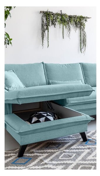 Angolo del divano letto azzurro, angolo sinistro Charming Charlie - Miuform