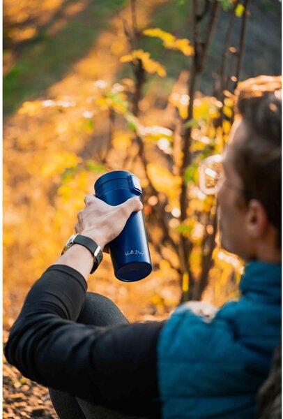 Termos da viaggio blu scuro, 400 ml Fuori - Vialli Design