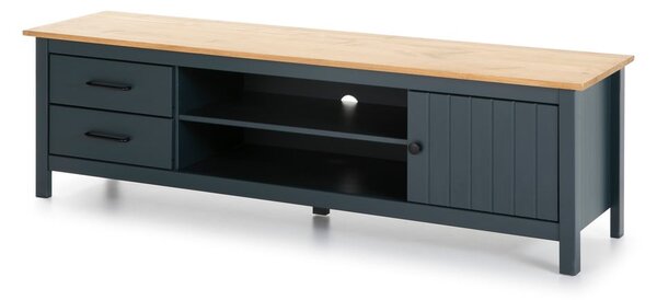 Tavolo TV in pino blu scuro 158x47 cm Miranda - Marckeric