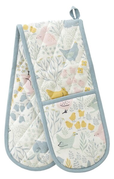 Guanto Da Forno Doppio Blue Italian Di Spode - In Cotone, Stampa Elegante Blu E Bianco, Lavabile In Lavatrice