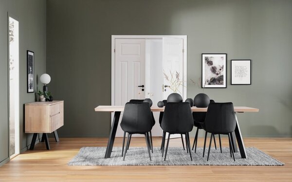 Sedie da pranzo in velluto nero in un set di 2 pezzi Sierra - Rowico