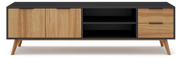 Tavolo TV in pino nero/naturale 180x53 cm Lavis - Marckeric