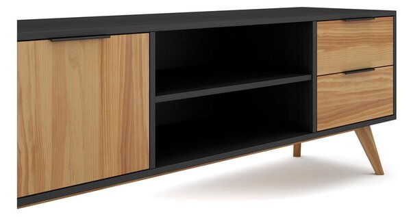 Tavolo TV in pino nero/naturale 180x53 cm Lavis - Marckeric