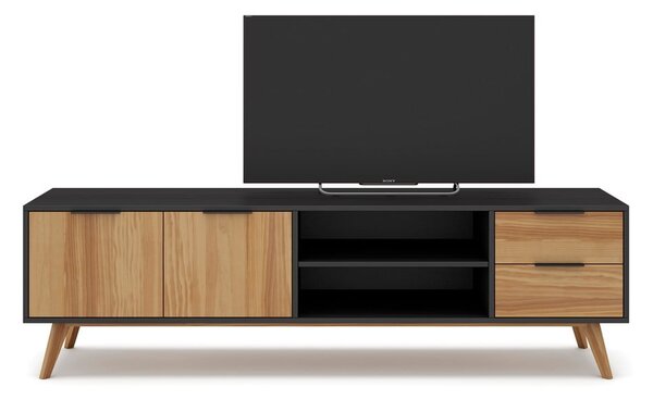 Tavolo TV in pino nero/naturale 180x53 cm Lavis - Marckeric