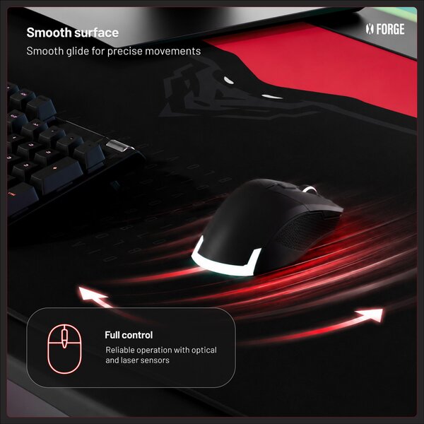 Grande tappetino gaming da scrivania, nero e rosso, 160x60 cm: Diablo X-Forge Black Bloody Mary