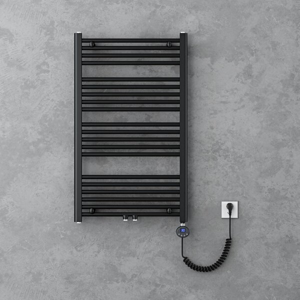 Doporro Radiatore Piatto 100x60cm con Elemento Riscaldante 600W, Scaldasalviette da Bagno Termoarredo in Acciaio, Antracite, Riscaldamento Elettrico o ad Acqua Calda RHE