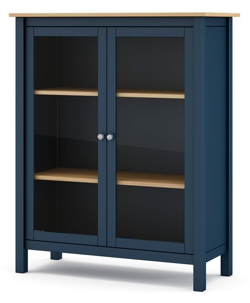 Vetrina in legno di pino blu scuro/naturale 90x110 cm Misti - Marckeric