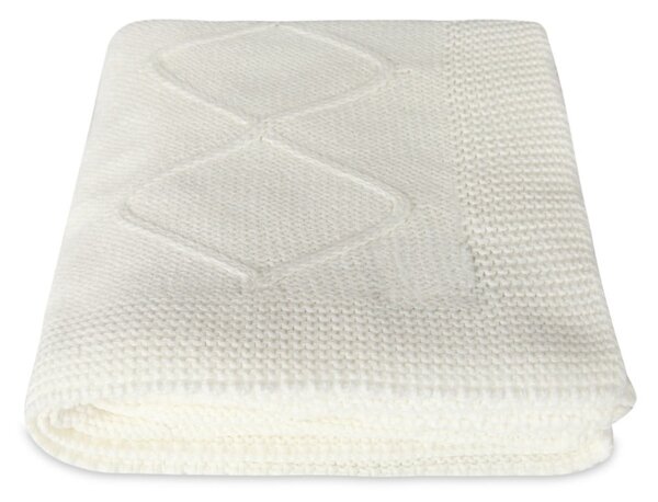 Coperta bianca con cotone Baby Baby, 90 x 90 cm - Homemania Decor