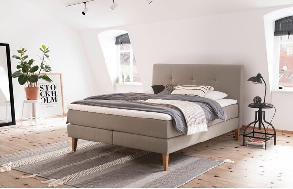 Letto boxspring beige 160x200 cm Stockholm – Meise Möbel
