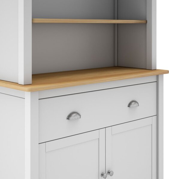 Vetrina bianca/naturale in legno di pino 90x180,5 cm Misti - Marckeric