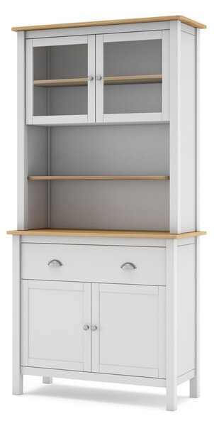 Vetrina bianca/naturale in legno di pino 90x180,5 cm Misti - Marckeric
