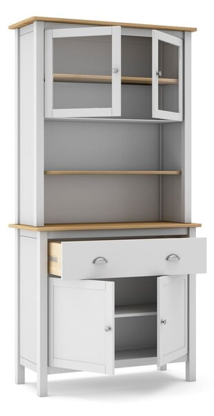 Vetrina bianca/naturale in legno di pino 90x180,5 cm Misti - Marckeric