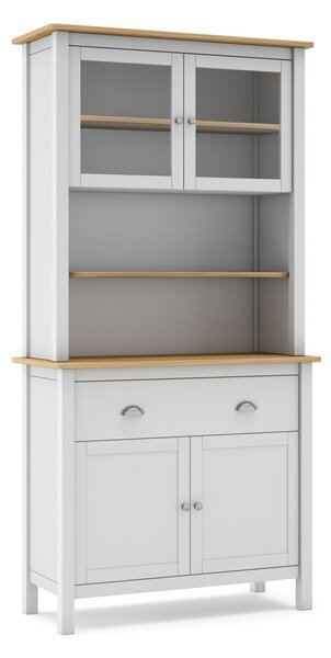 Vetrina bianca/naturale in legno di pino 90x180,5 cm Misti - Marckeric
