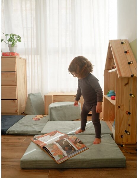 Set per psicomotricità azzurro in velluto a coste Bloque Montessori – Little Nice Things
