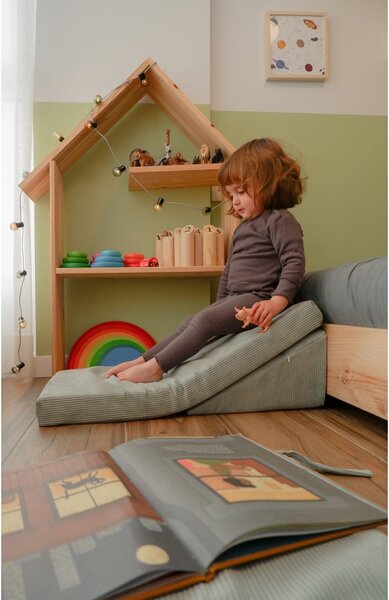 Set per psicomotricità azzurro in velluto a coste Bloque Montessori – Little Nice Things
