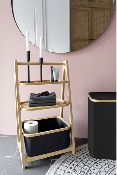Mensola da bagno in bambù nero/naturale 44x80 cm Ecori - Wenko