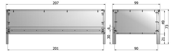 Letto singolo bianco 90x200 cm Nikki - WOOOD