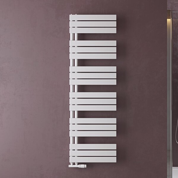 Doporro Radiatore da Bagno 159x50cm, Radiatore Piatto Termoarredo da Bagno Riscaldamento Elettrico o da Acqua Calda FN Portasciugamani in Acciaio, Bianco