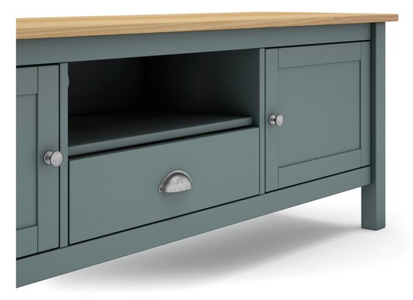 Mobile TV verde polveroso in pino massiccio 158x53x40 cm Misti – Marckeric