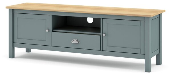 Mobile TV verde polveroso in pino massiccio 158x53x40 cm Misti – Marckeric