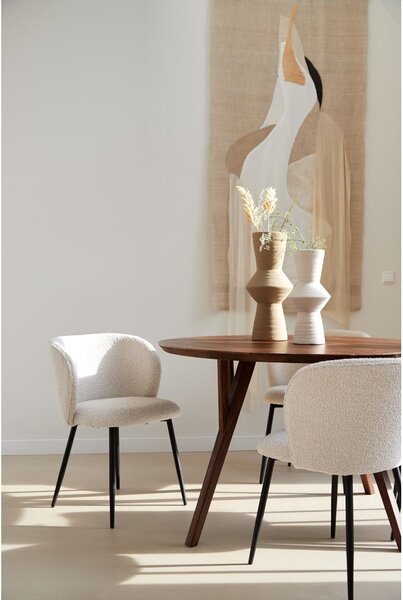 Sedia da pranzo bianca in imbottito Elyna – Light & Living