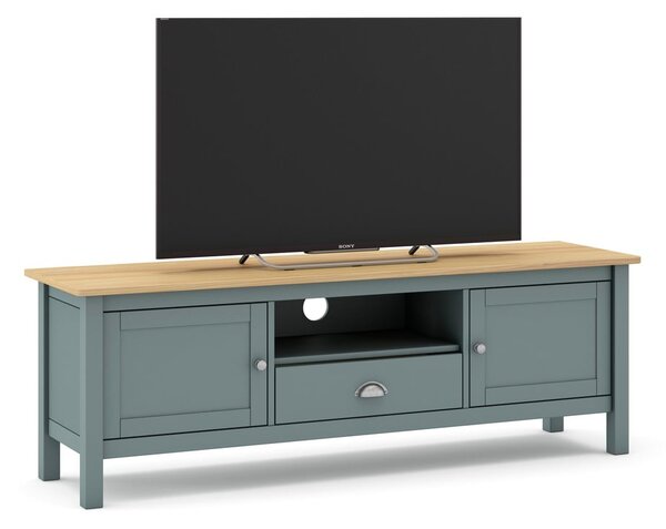 Mobile TV verde polveroso in pino massiccio 158x53x40 cm Misti – Marckeric