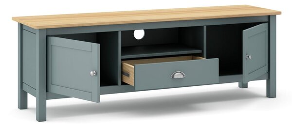 Mobile TV verde polveroso in pino massiccio 158x53x40 cm Misti – Marckeric