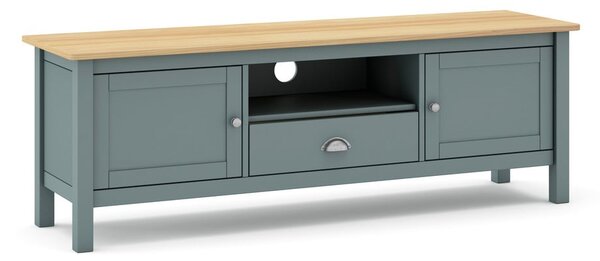 Mobile TV verde polveroso in pino massiccio 158x53x40 cm Misti – Marckeric