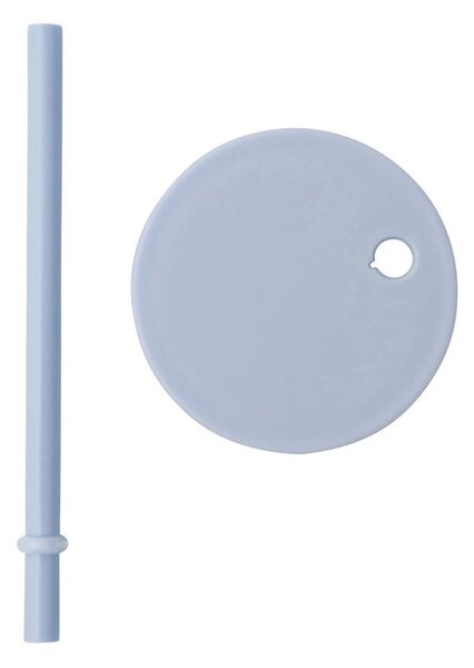 Coperchio azzurro con cannuccia per tazza, ø 7 cm - Design Letters