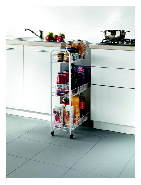 Supporto mobile per bagno a tre livelli, 23 x 84 cm Laundry - Metaltex