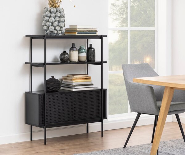 Libreria nera effetto frassino 94x114 cm Angus - Actona