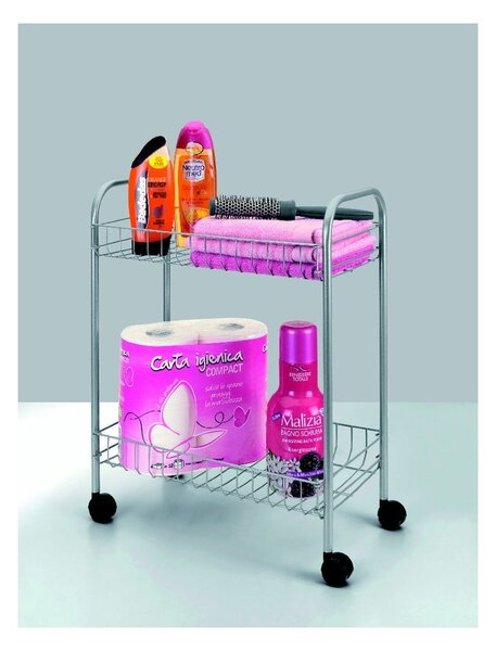 Scaffale mobile a due livelli Greg, lunghezza 41 cm - Metaltex