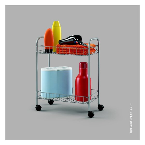 Scaffale mobile a due livelli Greg, lunghezza 41 cm - Metaltex