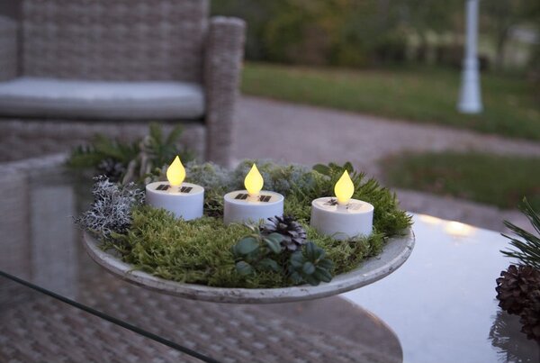 Candele a LED in set con alimentazione a pannelli solari da esterno 3 pz (altezza totale 5,5 cm) Saul – Star Trading