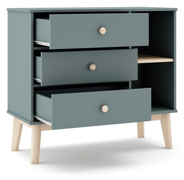 Cassettiera per bambini verde polveroso 90x81x40 cm Esteban – Marckeric