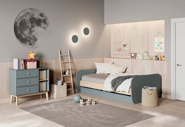 Cassettiera per bambini verde polveroso 90x81x40 cm Esteban – Marckeric