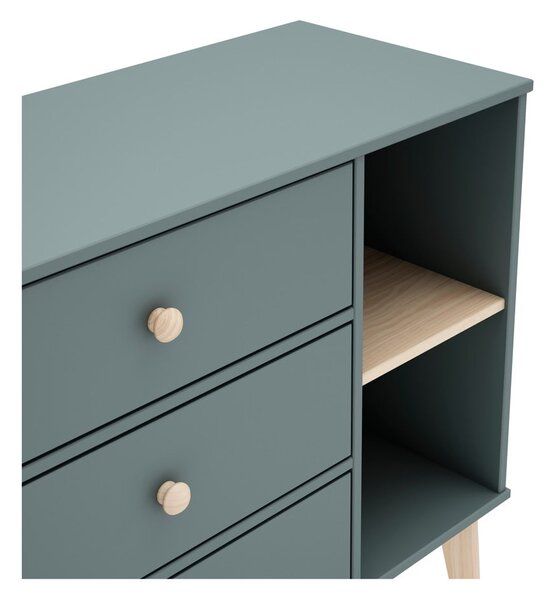 Cassettiera per bambini verde polveroso 90x81x40 cm Esteban – Marckeric