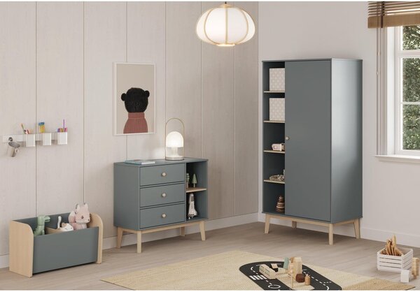 Armadio per bambini verde polveroso 90x180x52 cm Esteban – Marckeric