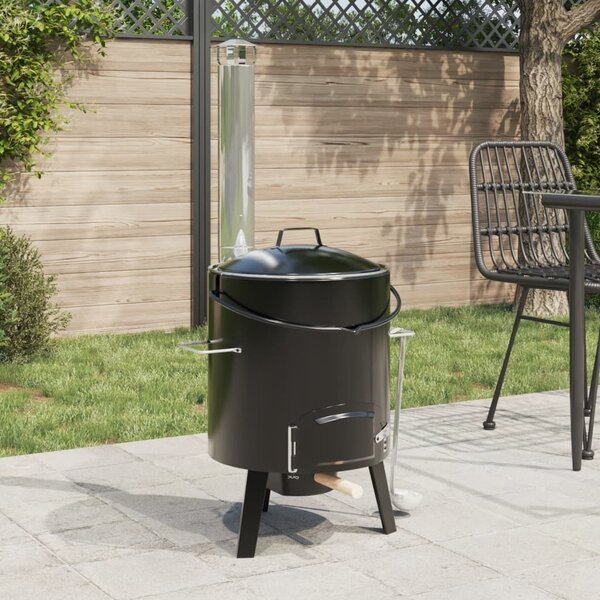 Stabli Möbel Gulaschkanone con uscita fumi e coperchio in acciaio nero smaltato - Barbecue a gas CC7244158 1pacco